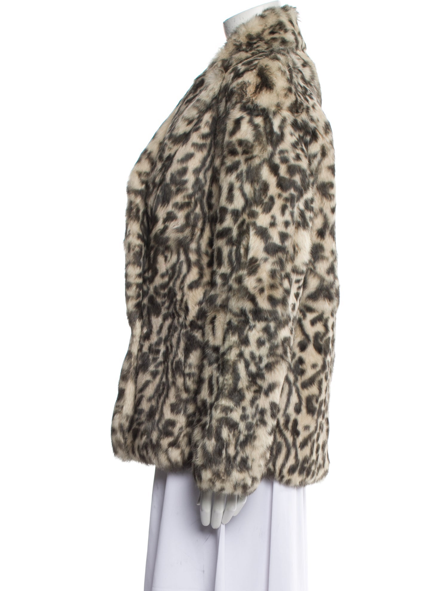 Theory Animal Print Faux Fur Coat
